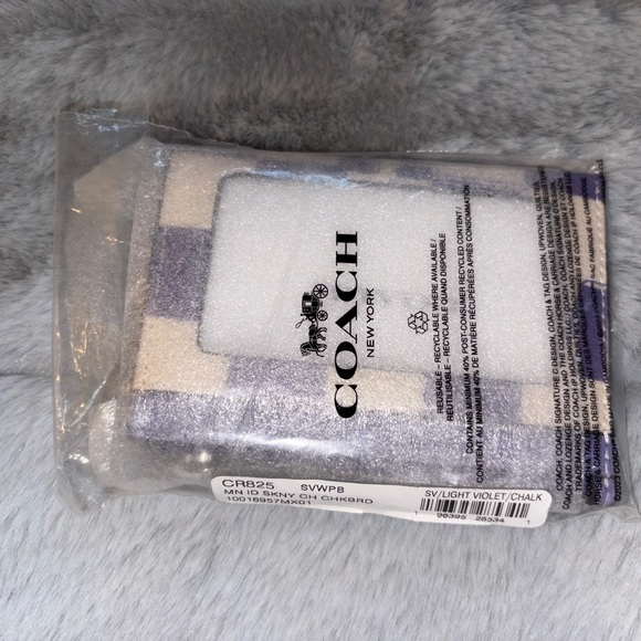 Coach Outlet Mini Skinny ID Case Purple and White NWT - Picture 4 of 4